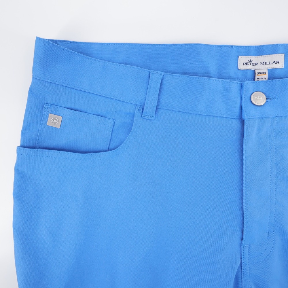Peter Millar Performance 5-Pocket Pants Blue Mens 38x34 (measures 33")